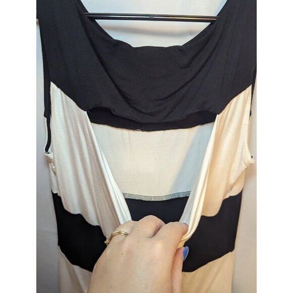 Women's Small NWT Black And White Carmen Marc Valvo Tank With Opening In Back - Picture 8 of 11